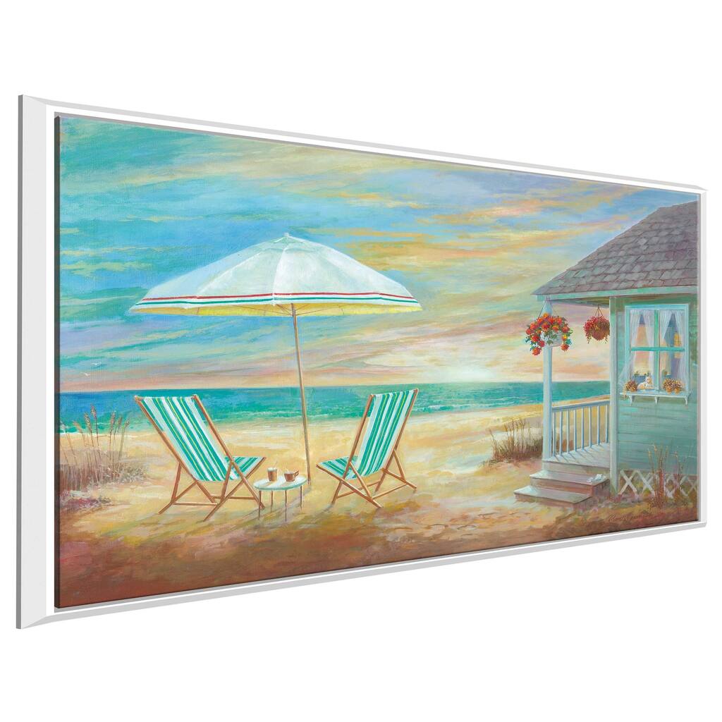 "Beach Cottage" by Ruane Manning Print on Floating Canvas