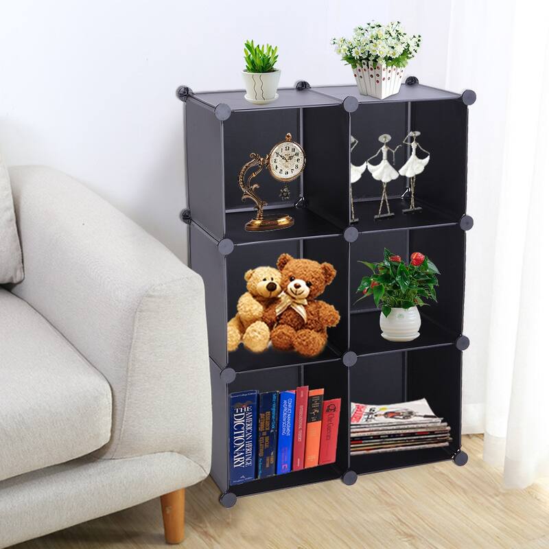 6-Cube Closet Organizer Storage Shelves Cubes Organizer DIY Closet Cabinet - 6Cube