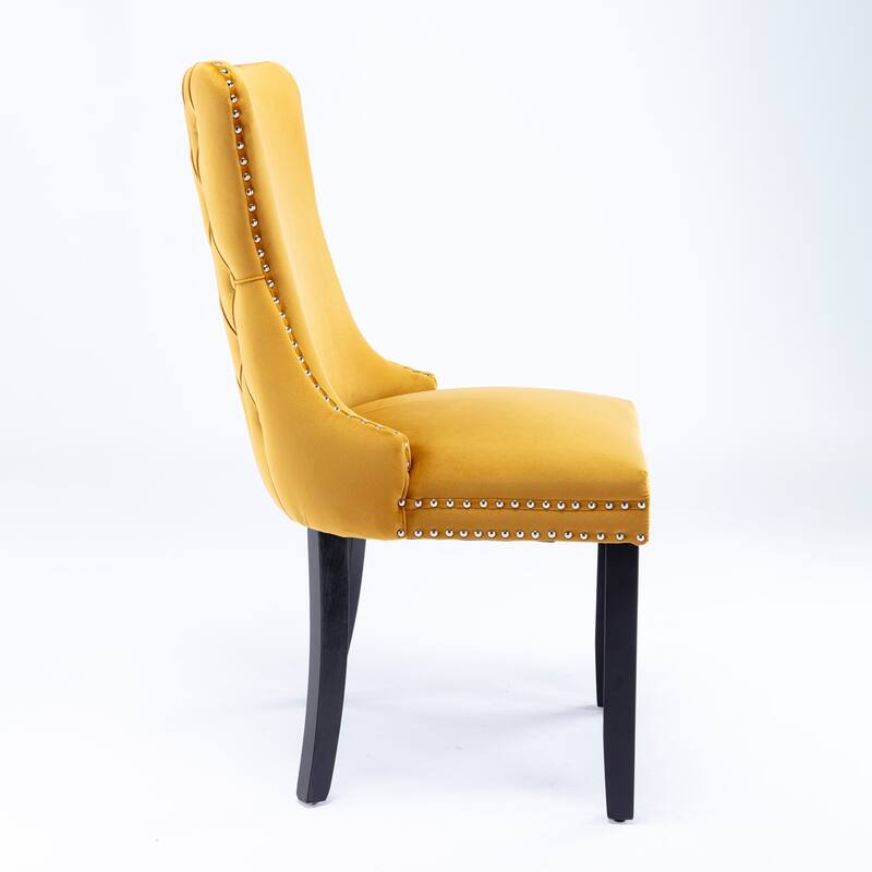 Set of 2 Modern Upholstered Accent Armless Tufted Dining Chairs