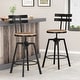preview thumbnail 2 of 14, Jutte Modern Industrial Firwood Adjustable Height Swivel Barstools (Set of 2) by Christopher Knight Home Set of 2 - Antique + Black Brushed Silver - Bar height