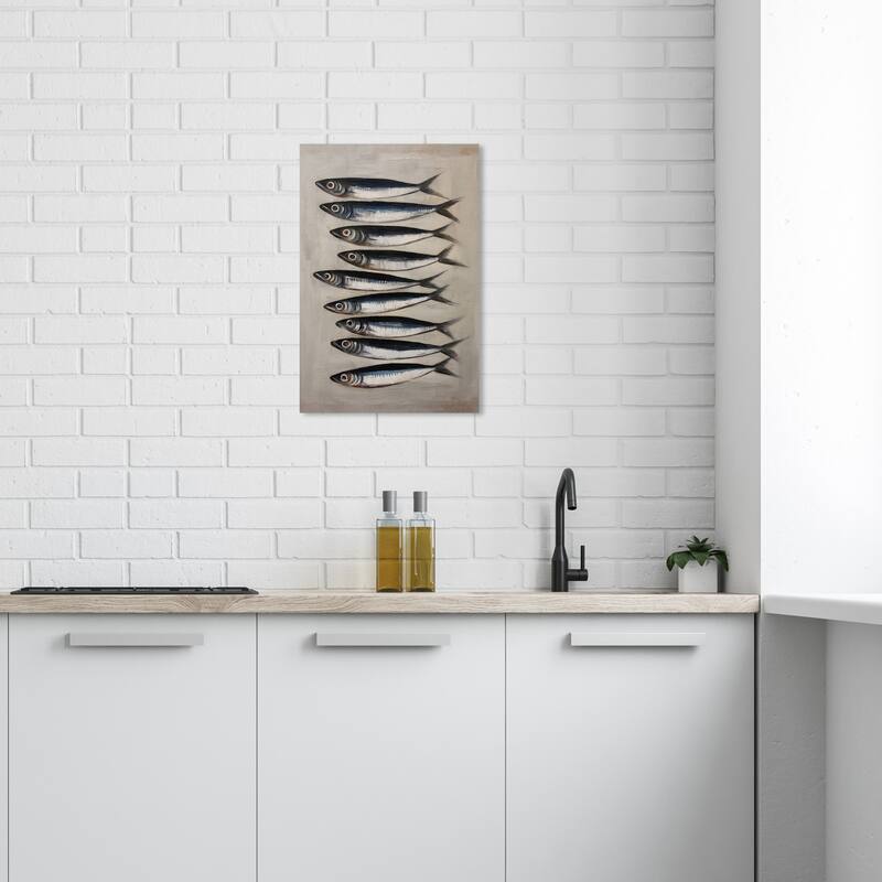 Wynwood Studio Canvas Animals Catch fish treasures II Gray and Nautical & Coastal Wall Art Canvas Print - 24 x 16