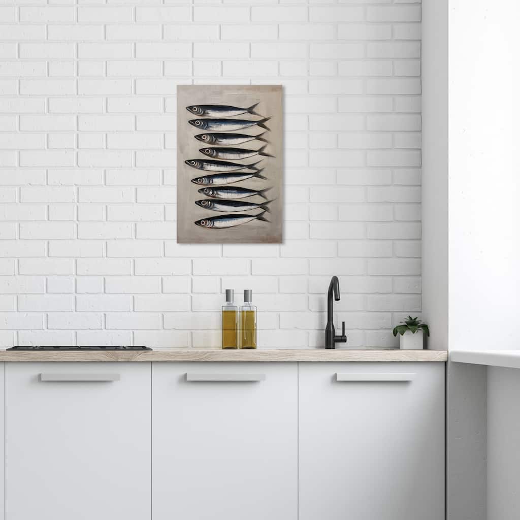 Wynwood Studio Canvas Animals Catch fish treasures II Gray and Nautical & Coastal Wall Art Canvas Print