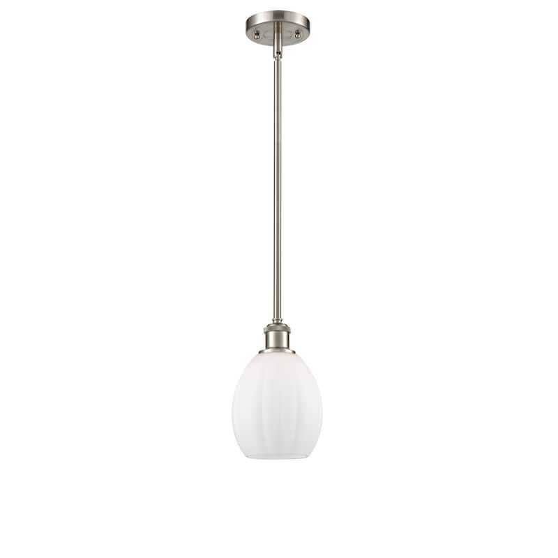 Innovations Lighting Eaton 6" Wide Mini Pendant - Brushed Satin Nickel / Matte White