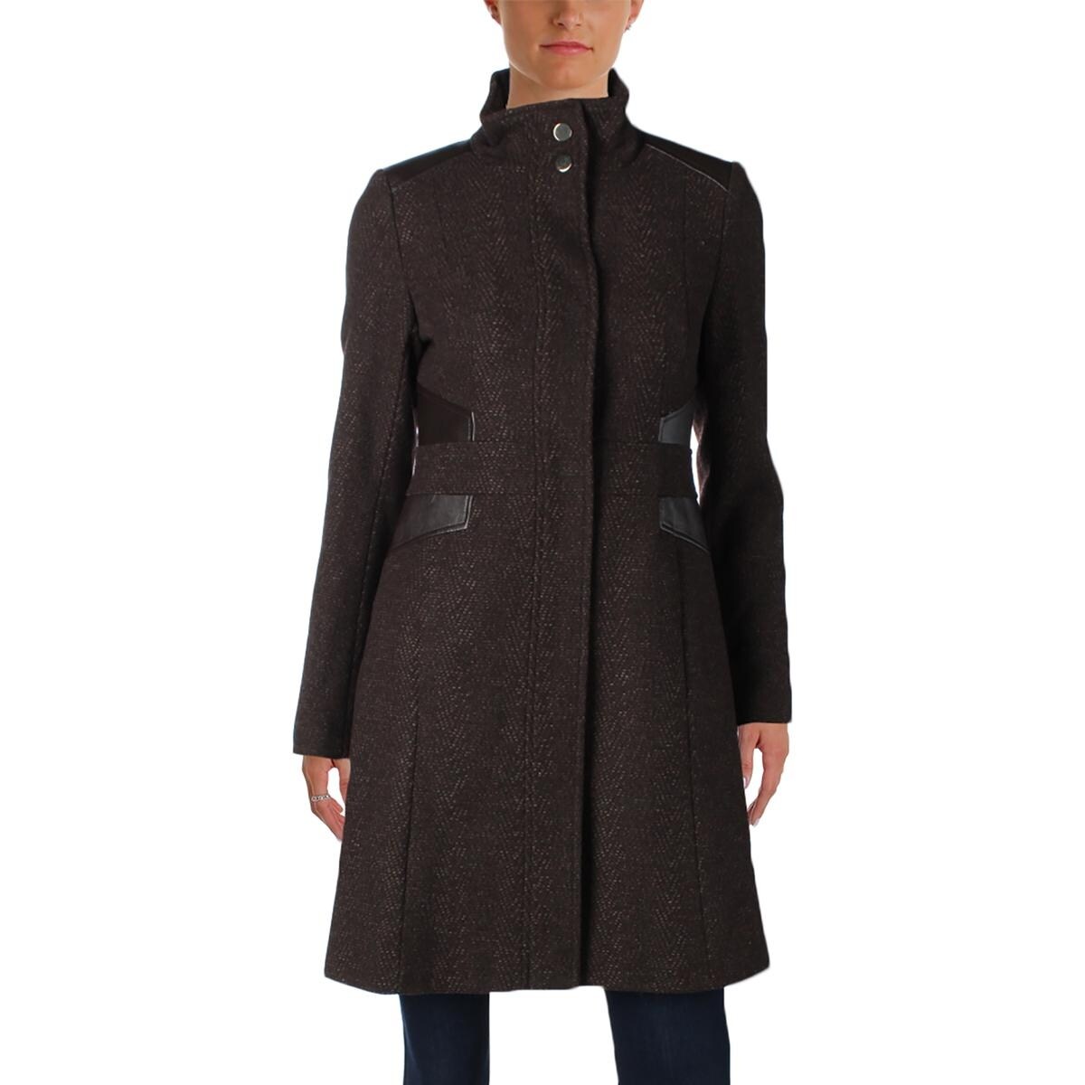 Shop Via Spiga Womens Midi Coat Winter Tweed Overstock 19787080
