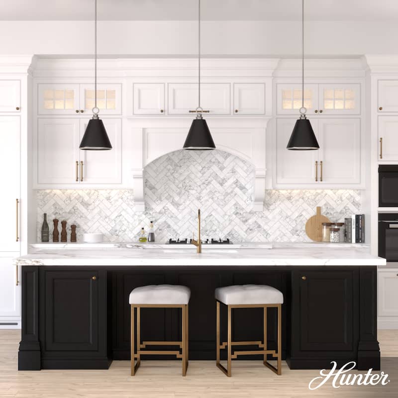 Hunter Klein Art-Deco Metal Pendant - Kitchen Island, Dining Room, Entry - Modern, Industrial