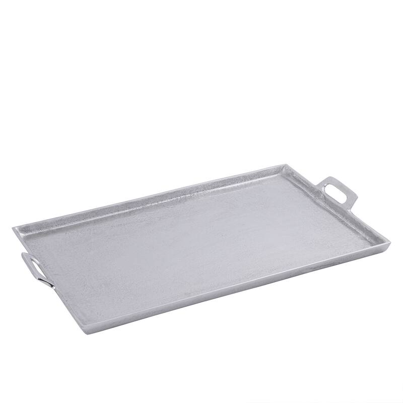 Alum. Tray w/Handles 15x25" - Raw Alum. - RAW NICKEL