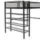 preview thumbnail 10 of 9, Twin Size Loft Bed with 4-Tier Shelves, Metal Loft Bed Frame with a Storage Shelf and Mesh Guardrails, for Kids Teens, Black