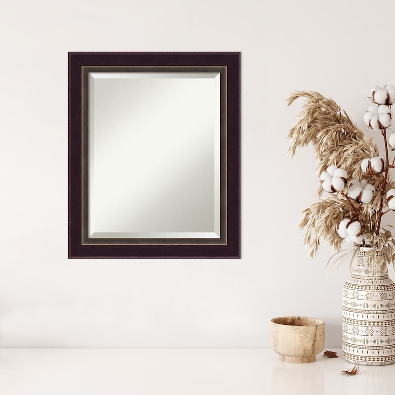 Beveled Wood Wall Mirror - Signore Bronze Frame