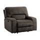 preview thumbnail 9 of 11, Eymard Chenille Fabric Manual Glider Reclining Chair Chocolate (Manual)