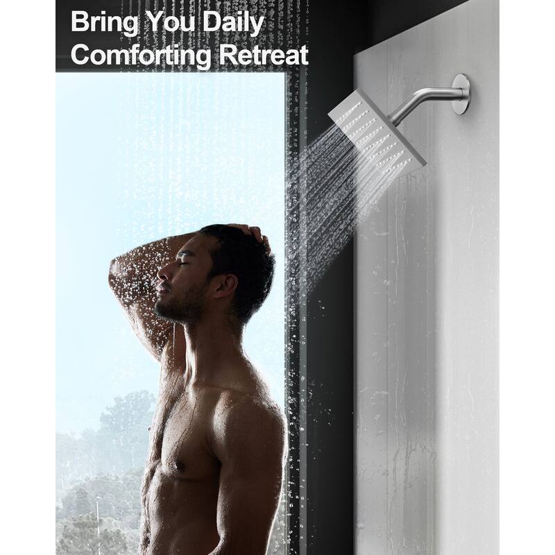 GRANDJOY Dual Shower Heads 16" Rainfall Shower Faucet System with Thermostatic Valve