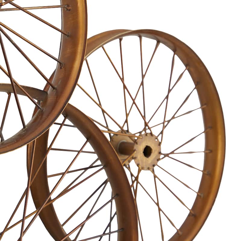 Copper Metal Eclectic Wheel Wall Decor