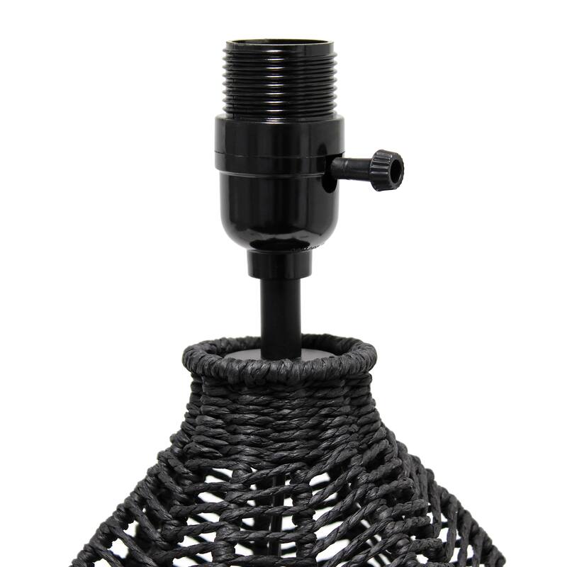 21 in. Coastal Paper Rope Rattan Table Lamp