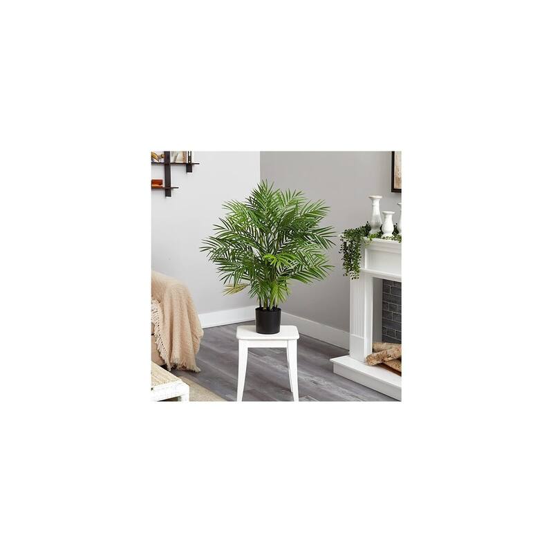 Modern Silk Palm Tree 6Ft - Realistic Artificial Palm Tree for Home Office Decor - Lush Greenery - 6ft.