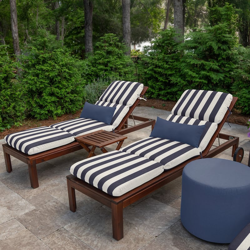 Casual Cushion Sunbrella® Fabric 1-Piece Outdoor Chaise Cushion, 22.5"W x 74"L - 22.5"W x 74"L