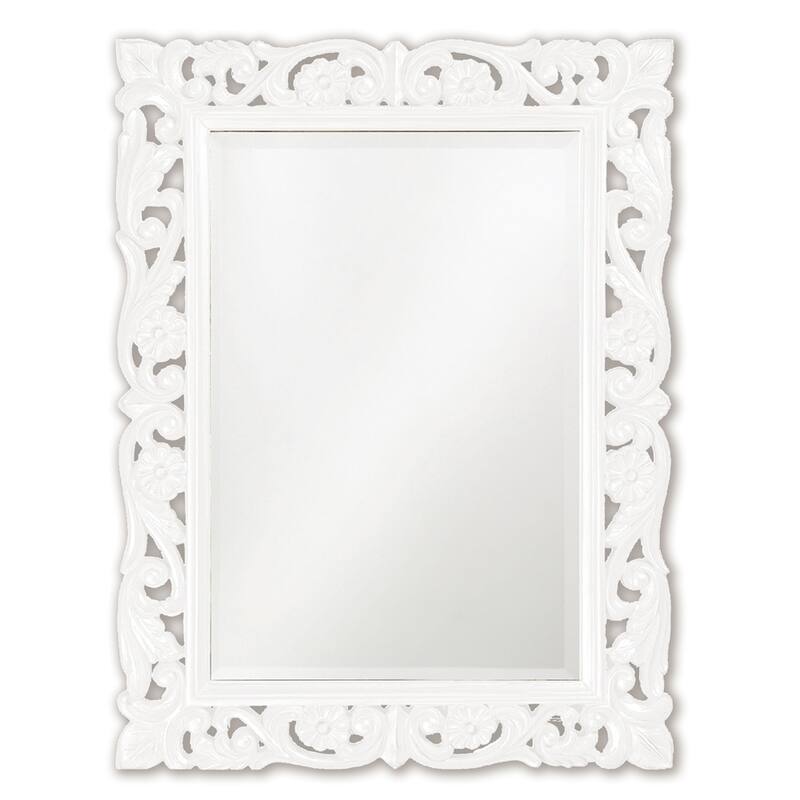 Allan Andrews Chateau Mirror - Glossy White - 31.1/2" x 42" x 1.3/4