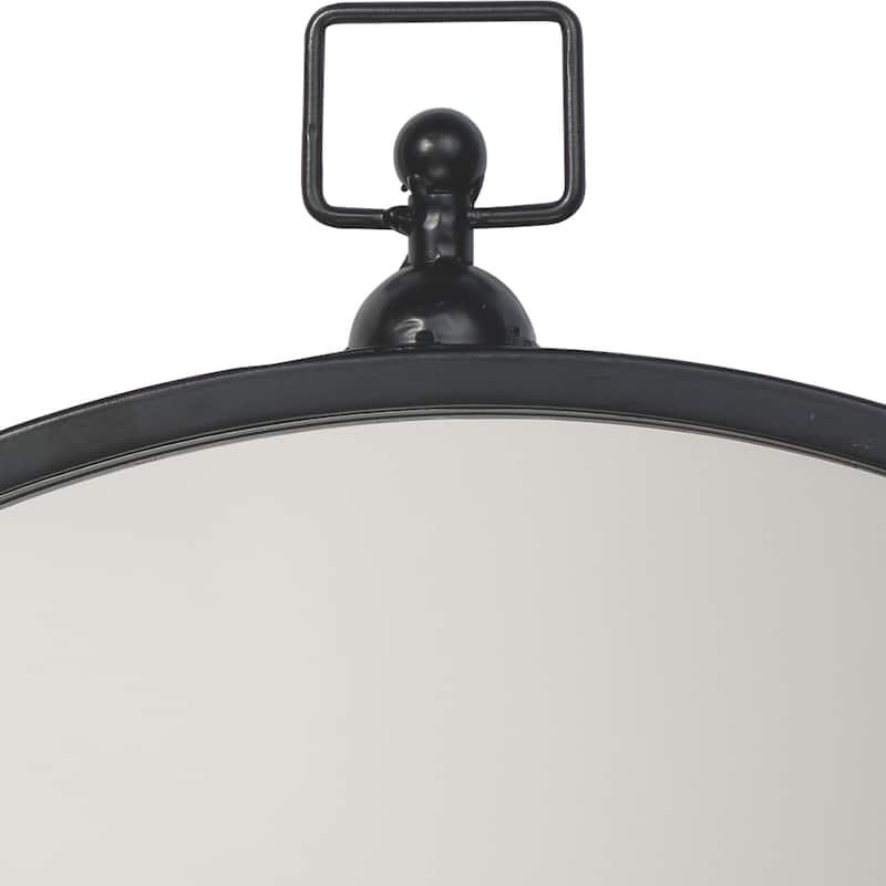 Alden Décor Hannah Iron Round Mirror, Black