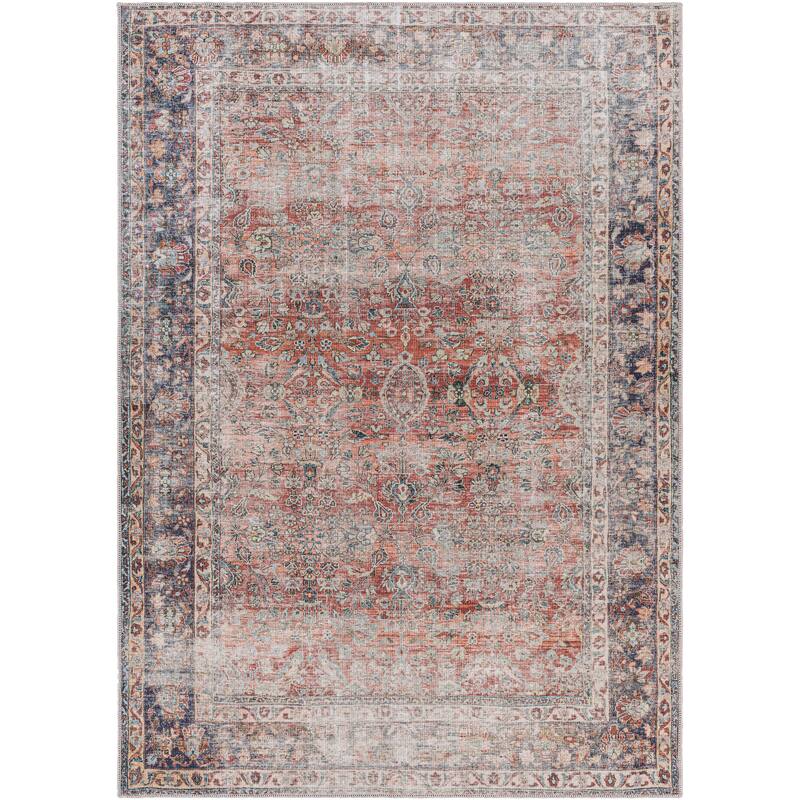 Livabliss Rhys Traditional Medallion Machine Washable Area Rug