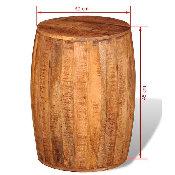 Shop Vidaxl Drum Stool Rough Mango Wood Overstock 18964544
