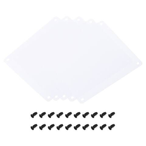 140mm Fan Dust Filter with Screw, 5 Pack PVC Dustproof Mesh Cover Guard, White