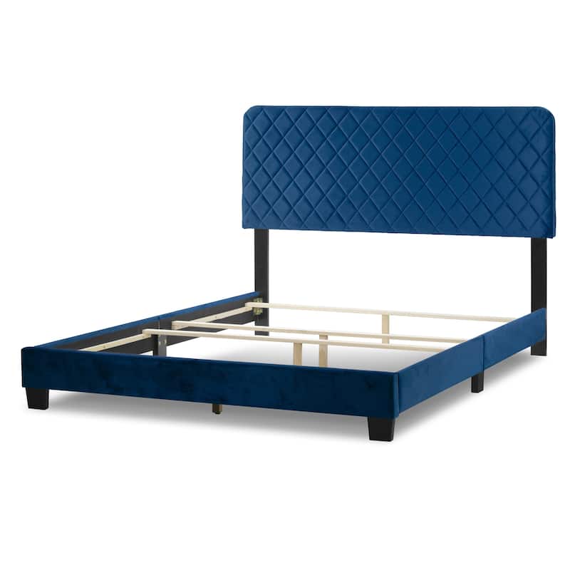 Aurum Fabric Queen Bed with Decorative Stitching