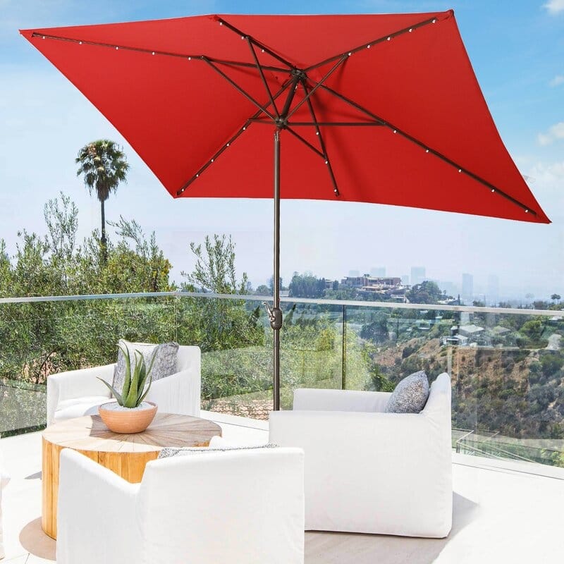 Royalcraft 10 x 6.5 ft LED Rectangular Patio Market Umbrella