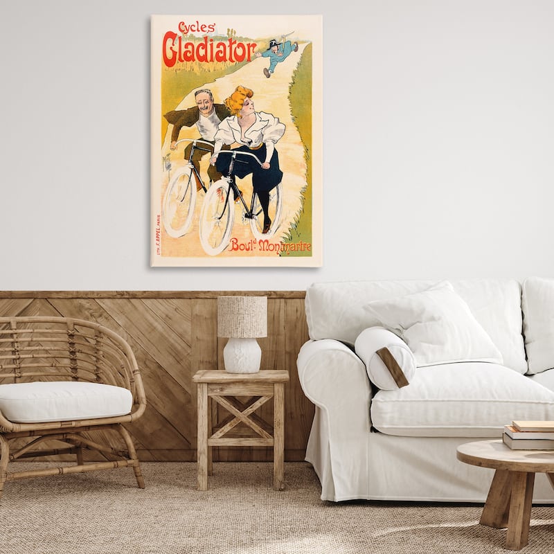 Stupell Vintage Cyclists Poster Canvas Wall Art Design By Marcus Jules