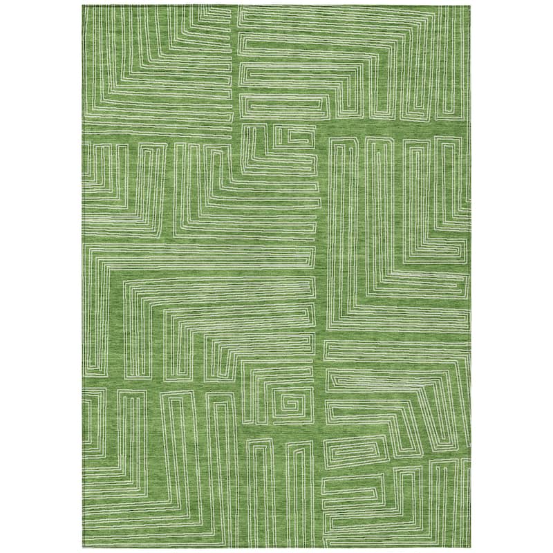 Machine Washable Indoor/ Outdoor Contemporary Stack Chantille Rug