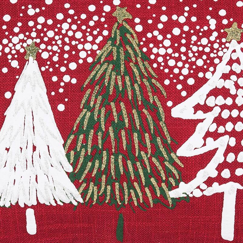 13" x 20" Snowy Trees Embellished Christmas Holiday Throw Pillow
