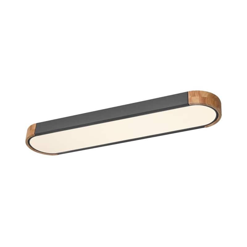 Minimalist Long Oval Wood Dimmable LED Ceiling Light