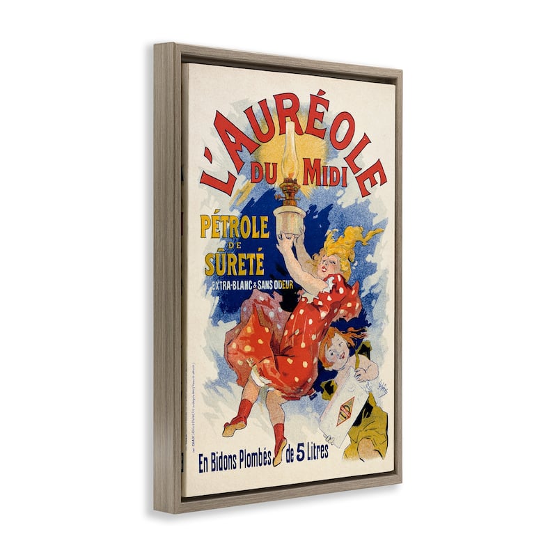 Stupell Antique Oil Lamp Advertisement Framed Floater Canvas Wall Art Design By Marcus Jules