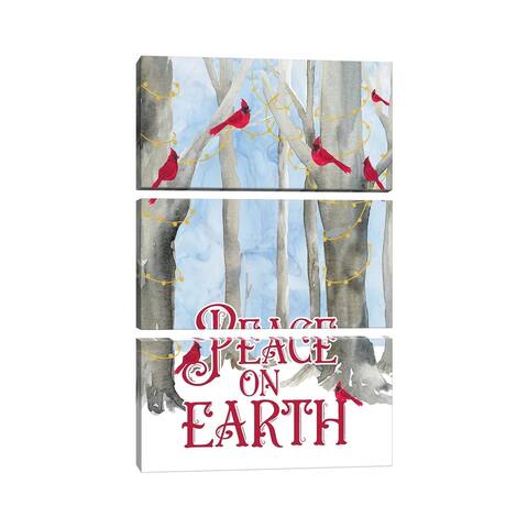 iCanvas "Christmas Forest portrait II-Peace on Earth" by Tara Reed 3-Piece Canvas Wall Art Set