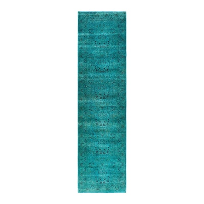 Contemporary Overdyed Wool Hand Knotted Runner - 2' 8" x 10' 2"