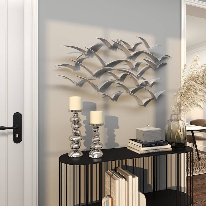 Metal Sleek Flying Imitative Bird Home Wall Decor