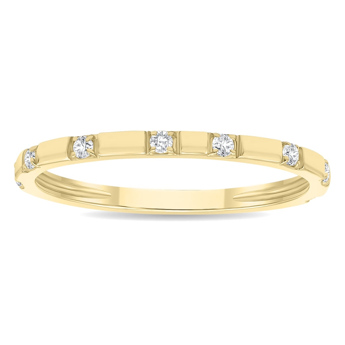 Marquee Women's 1/10 Carat TW Thin Diamond Wedding or Fashion Band in 10K Yellow Gold