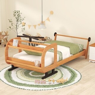 Twin Size Plane Shaped Bed with Rotatable Propeller and Storage