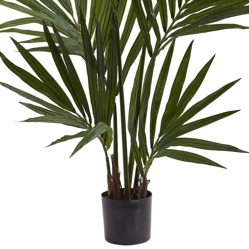 4ft Palm Tree Indoor - Bohemian Silk Faux Plant Decor, 24"D x 32"W x 48"H - 4ft.