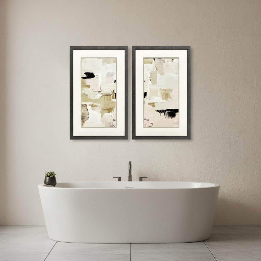 HomeRoots Set Of Two Morning Peace Brown Framed Wall Art