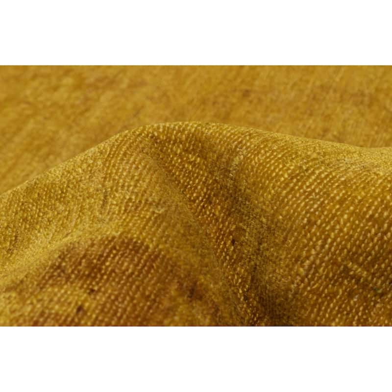ECARPETGALLERY Hand-knotted Vibrance Dark Gold Wool Rug - 6'8 x 10'0