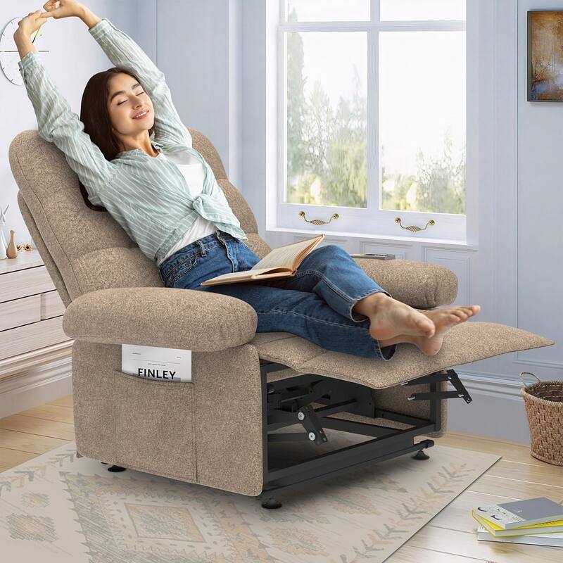 Power Lift Recliner Chair W/Remote Control And Side Pocket For Elderly