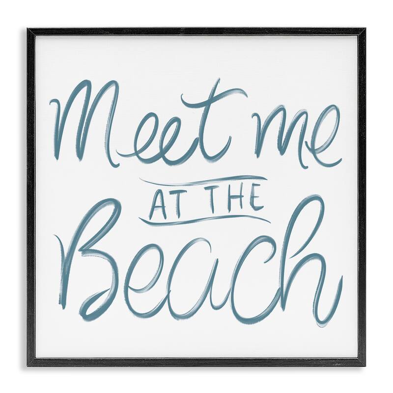 Stupell Minimal Meet At Beach Framed Giclee Art Design By SunDance Group - 24 x 24 - Black