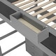 preview thumbnail 11 of 14, Gray Twin Size Solid Wood Loft Bed with Desk, Blackboard, and Drawers