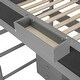 preview thumbnail 11 of 28, Wood Twin Size Loft Bed with Desk, Blackboard, Storage Box, Shelf & 3 Drawers, Safe Design with Guardrails, Grey