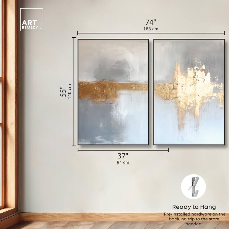 Serenity in Gold I Canvas Set of 2 by Art Remedy