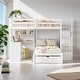 preview thumbnail 19 of 35, Elegant Full Over Twin Bunk Bed with Desk, Drawers and Shelves, Gray White