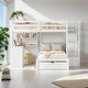 preview thumbnail 1 of 17, Elegant Full Over Twin Bunk Bed with Desk, Drawers and Shelves, Integrated Study Space, Versatile Sleeping Arrangements, White White