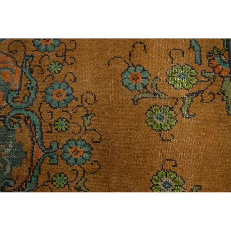 Hand Knotted Oriental 100% Wool Carpet Traditional Floral Oranges & Rust Tabriz Area Rug - 12' 3'' X 9' 3''