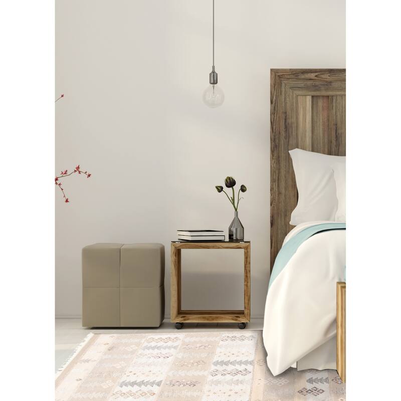 ECARPETGALLERY Flat-Weave Ankara FW Tan Wool Kilim - 5'2 x 7'11