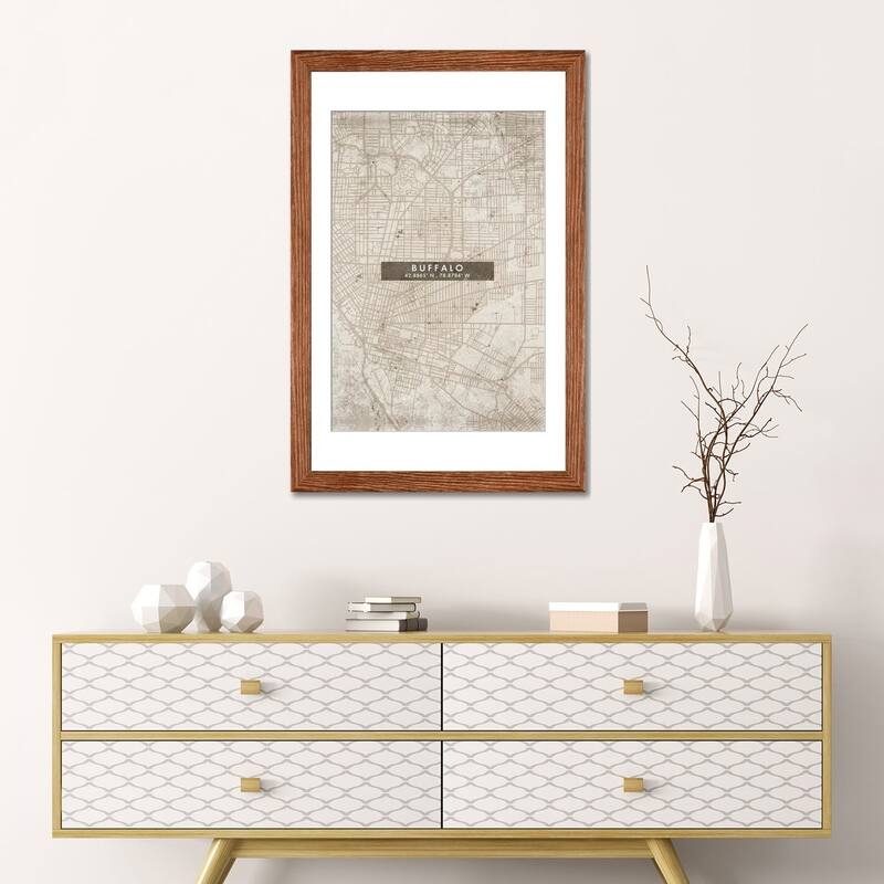 iCanvas "Buffalo City Map Abstract Style" by WallDecorAddict
