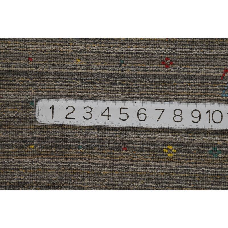 Hand Knotted Oriental 100% Wool Carpet Tribal Tribal Green Gabbeh Area Rug - 8' 2'' X 5' 3''