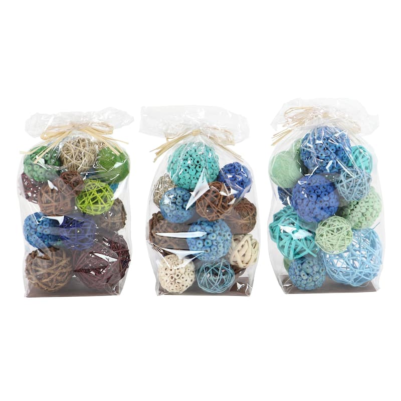 Dried Plant Material Coastal Orbs & Vase Filler (Set of 3) - 6 x 5 x 11Round